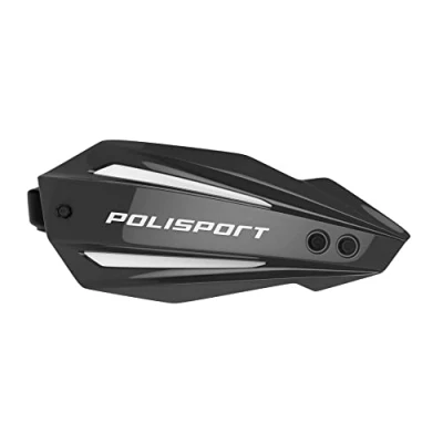 Image of Polisport 8308600001 Hand Protectors Bullit FWA 2 Attachment Points with Plastic Bridge MX Style Made of Including Mounting Kit Compatible All MX/Enduro Models in Black