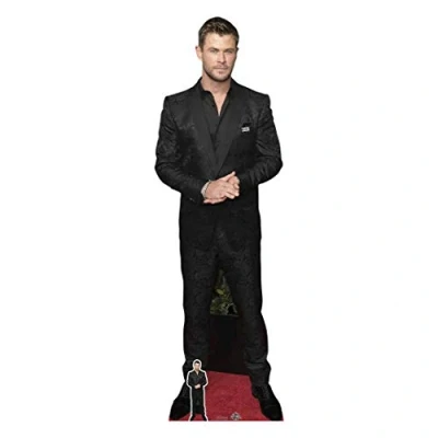 Image of STAR CUTOUTS CS870 Chris Hemsworth Black Shirt Lifesize Cardboard Cutout with Free Mini Standee Perfect Photo Gift for The Home, Fans, Collectors, Family and Friends, Multicolour, Regular