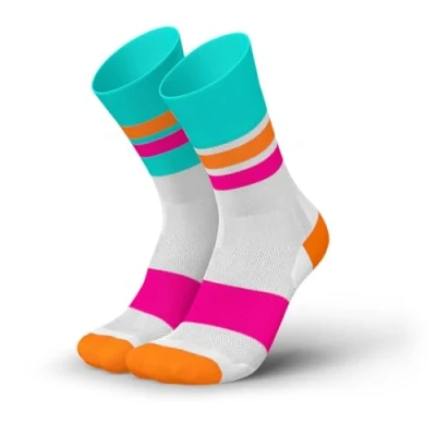 Image of INCYLENCE ULTRALIGHT Running Socks for Men and Women, Breathable Ultra Thin 1 Pair, Tracks Cyan Pink, 35 38