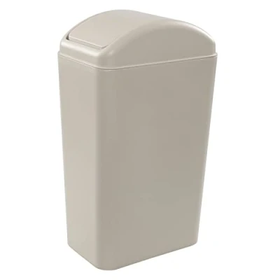 Image of Rinboat 14 Litre Office Kitchen Household Plastic Swing Trash Bin Dustbin, Slim, 1 Pack