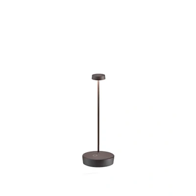 Image of Zafferano, Swap Pro Lamp, Rechargeable Cordless Table Lamp with Touch Controls, Suitable for Interior and Outdoor, Step Dimmer, 2200 3000 K, Height 29 cm, Colour Corten