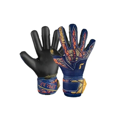 Image of Reusch Attrakt Gold X Adult Goalkeeper Gloves with Evolution Negative Cut, 9
