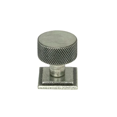Image of Blacksmith Pewter Patina Brompton Cabinet Knob on Square Rose