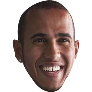 Image of FoxyPrinting Lewis Hamilton 2018 Formula1 Celebrity Cardboard Party Face Mask Fancy Dress