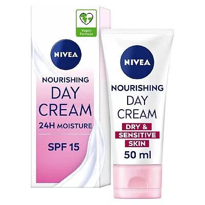 Image of Nivea Daily Essentials Light Moisturising Day Cream For Dry and Sensitive Skin SPF15 50ml