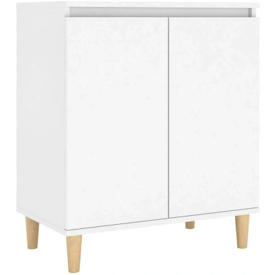 Image of vidaXL Sideboard with Solid Wood Legs White 60x35x70 cm Engineered