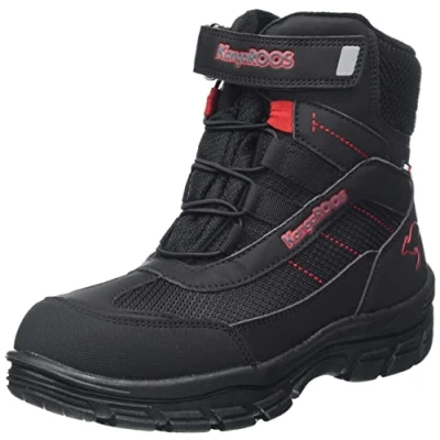 Image of KangaROOS K Leno Denali RTX Boots, Jet Black Fiery Red, 4 UK