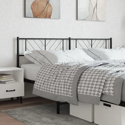 Image of vidaXL Metal Headboard Black 200 cm