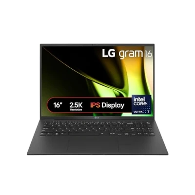 Image of LG gram 2024 16Z90S 16 inch Ultra Lightweight Laptop, Intel Core 7 Processor up to 4.8GHz, 16GB RAM, 1TB SSD, Windows 11 Home (Obsidian Black)