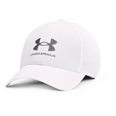 Image of Under Armour Mens M Iso chill ArmourVent STR Baseball Cap, Men&#039;s Cap with Mesh Vent, Sport Visor White