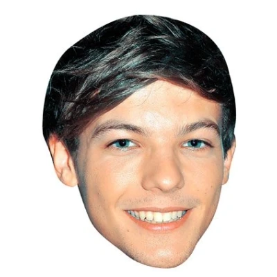 Image of FoxyPrinting Louis Tomlinson Mint Celebrity Cardboard Party Face Mask Fancy Dress