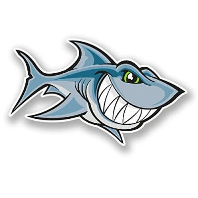 Image of 2 x 10cm Great White Shark Vinyl Sticker Laptop Car Helmet Scuba Diving #5961 (10cm Wide 6cm Tall)