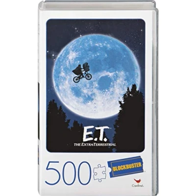 Image of E.T. the Extra Terrestrial Movie 500 Piece Puzzle in Plastic Retro Blockbuster VHS Video Case
