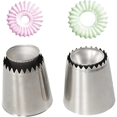 Image of Wudaizhi 2pcs/set Sultan Tube Icing Piping Nozzles Cookie Biscuit Russian Ice Cream Pastry Tips Cake Mold Decorating Tools