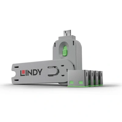 Image of LINDY USB Port Blocker (without key) Pack of 10 Colour Code: Green
