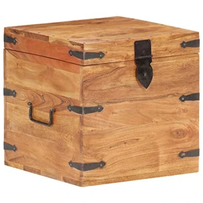 Image of vidaXL Solid Acacia Wood Storage Chest Wooden Blanket Trunk Box Furniture