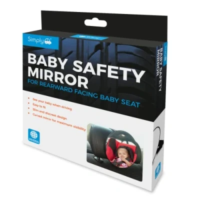 Image of Simply Auto Baby Car Mirror 360 Fully Adjustable Child Safety for Forward Facing Seat Increase Visability, Universal and Easy To Fit Remove