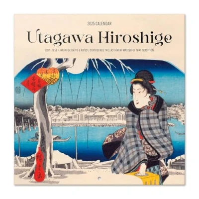 Image of Grupo Erik Wall Calendar 2025 Hiroshige 12&quot; x Square 2025, Planner Family Japanese Art