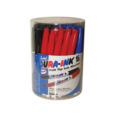Image of Markal DURA INK 15 Fine Tip Marker Mixed Colours (Tub 48)