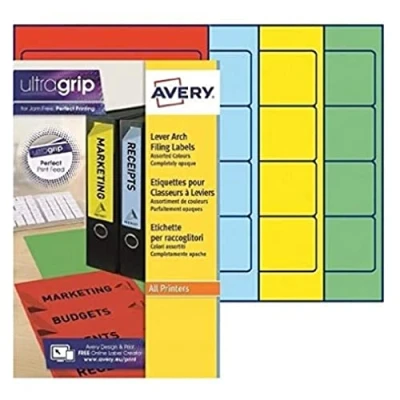 Image of Avery 80 Folder Spine Labels 192 x 61 mm Assorted