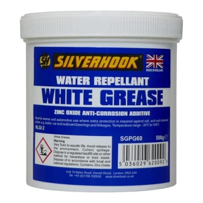 Image of White Grease Water Repellent With Zinc Oxide For Auto &amp; Marine Use 500g Tin