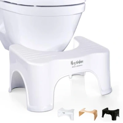 Image of Hey Nature HOCA Original Toilet Stool, Medically Tested Poop Stool for Adults, Bathroom as Remedy Haemorrhoids, Constipation, IBS Poo Complete, Painless BM, Step Kids