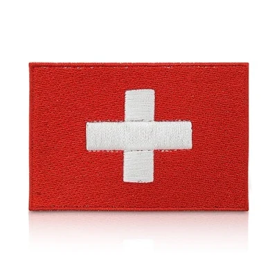 Image of Switzerland Flag Iron on Patch Swiss Embroidery Patch, Military ironable Suisse Patches, Badges Finally Home