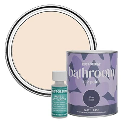 Image of Rust Oleum Pink Water Resistant Bathroom Tile Paint in Gloss Finish Melrose 750ml