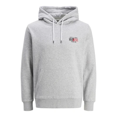Image of JACK &amp; JONES Men&#039;s Jprbluspace Sweat Hood Bmuss24 Sweatshirt, Light Grey Mix, S