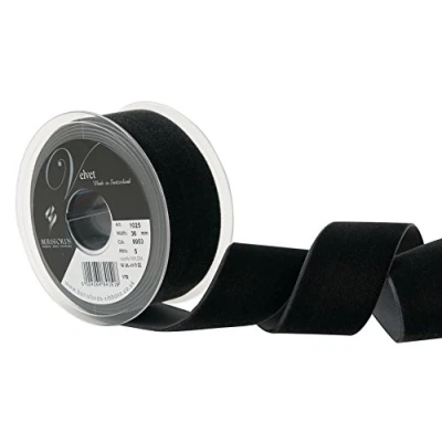 Image of Berisfords Velvet Ribbon, Raven, 10.2 x 4.5 cm