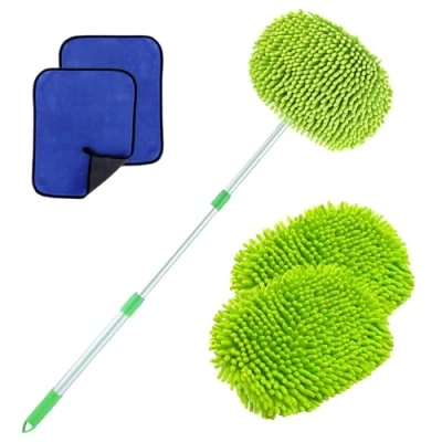 Image of VBGURR Car Cleaning Kit Washing Products Extendable Wash Brush Interior