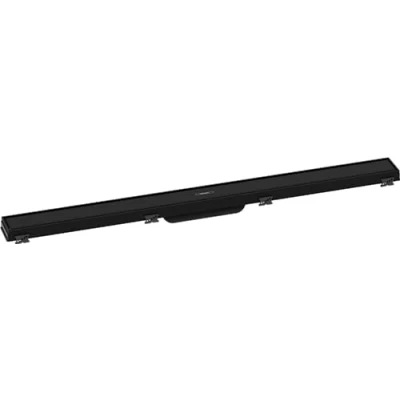 Image of hansgrohe 56040670 RainDrain Match 900 Shower Drain Set with Height Adjustable Frame Matte Black Complete Channel, 90 cm