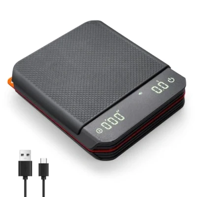 Image of Coffee Scales, 3 Modes 0.1g High Precision Mini Scales with Timer, Espresso Scale Auto Tare and Touch Sensor Button, USB Rechargeable Kitchen Scale, 2kg Max Weight