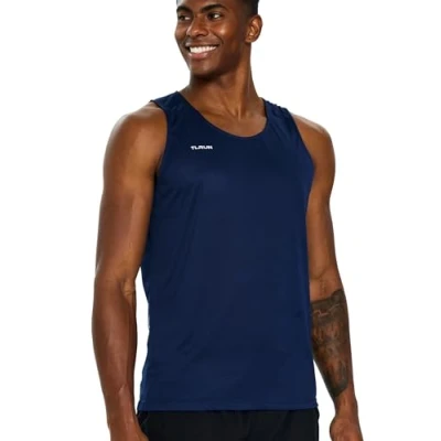 Image of TLRUN Men&#039;s Running Tank Top Ultra Lightweight Marathon Singlet Shirts Dry Fit Workout Sleeveless T Shirts(XX Large Navy)