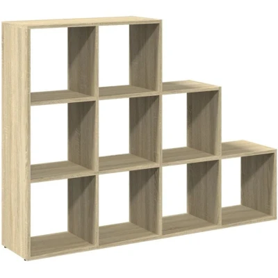 Image of vidaXL Room Divider Bookcase 3 Tier Sonoma Oak 137.5x29x103.5 cm Engineered Wood