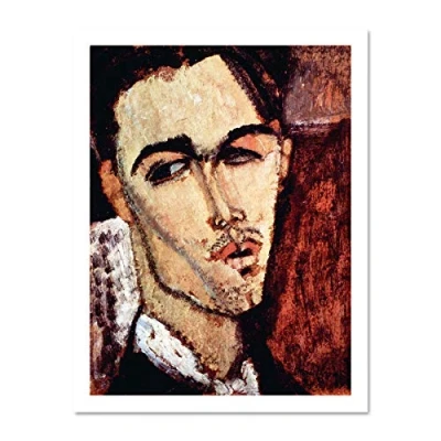Image of Wee Blue Coo Amedeo Modigliani Portrait Of Celso Laga Old Master Large Framed Art Print Poster Wall Decor 18x24 inch
