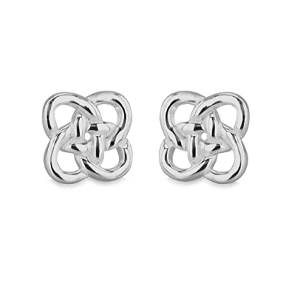 Image of Tuscany Silver Women&#039;s Sterling Flat Celtic Knot Stud Earrings
