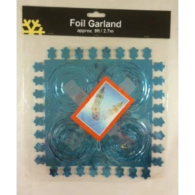 Image of Toyland® 9ft Turquoise Foil Garland Christmas Decoration