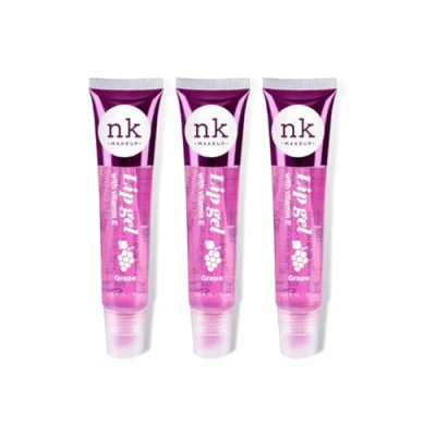 Image of NK Lip gloss gel 15ml Vitamin E, Shiny, Nourishes, (Grape, Pack Of 3)