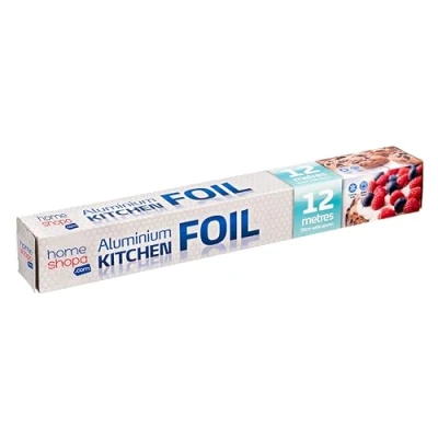 Image of HOMESHOPA Kitchen Foil, Heavy Duty Food Service Catering Aluminium Foil Roll, Tin for Cooking, Roasting, Wrapping, Baking, Grilling &amp; BBQ (12 Metres/30cm Wide)