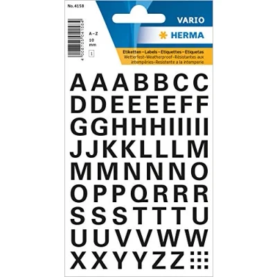 Image of Herma letters. 10 mm Black