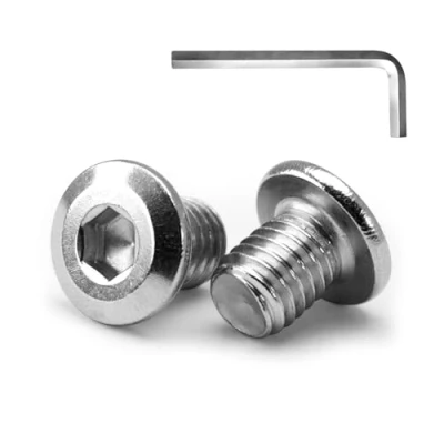 Image of MINHER M6 x 10mm 10Pcs Flat Head Hex Socket Cap Screws Bolts, Furniture 304 Stainless Steel 18 8, Full Thread (with Spanner)