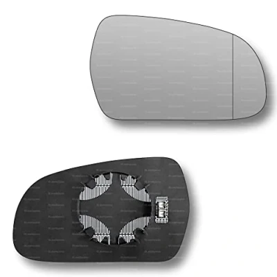 Image of Less4spares Replacement Wing Mirror Glass Right Compatible with Audi A4 2010 2015 CLIP ON Driver Off side Heated Blind Spot