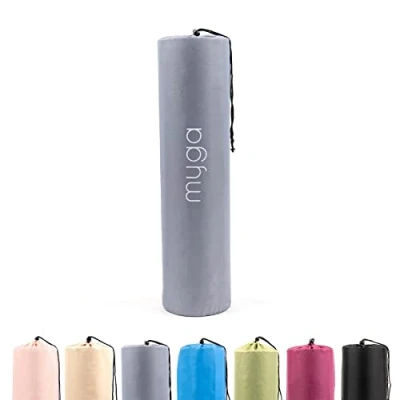 Image of Myga Yoga Mat Bag Compact Carry for Yoga, Pilates, Fitness &amp; Exercise with Adjustable Strap Women Men Lightweight Waterproof Travel Home Gym and Studio Grey