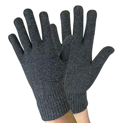 Image of Sock Snob Adult Mens Thin Knitted Winter Warm Magic Thermal Wool Gloves for Cold Weather (One Size, WG Grey)