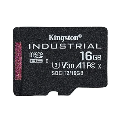 Image of Kingston Industrial microSD 16GB microSDHC C10 A1 pSLC Card + SD Adapter SDCIT2/16GB