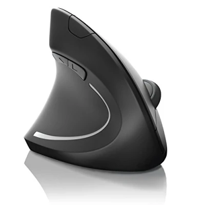 Image of CSL Wireless ergonomic USB Mouse, Vertical left handed design, Optical Model, prevention against mouse arm tennis elbow For Laptop Desktop PC Computer Macbook