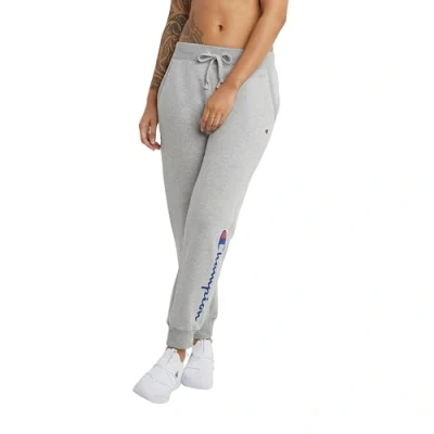 Image of Champion Women&#039;s, Powerblend, Fleece Joggers, Comfortable Pants, 29&quot; (Plus, Oxford Gray Script, M