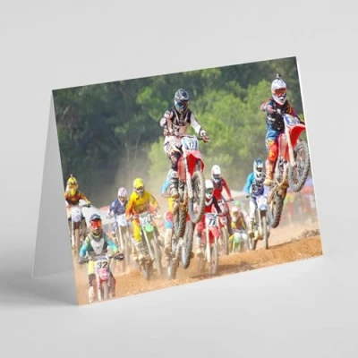 Image of Beebooh Racing motorbikes birthday card