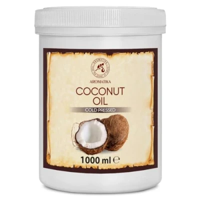 Image of Coconut Oil 1000ml Indonesia Cocos Nucifera 100% Pure &amp; Natural Cold Pressed Unrefined Best Benefits for Skin Hair Face Body Care Oils